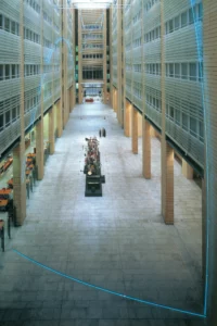 Light Blue, 1998, Berlin, © François Morellet : ADAGP, Paris, Courtesy Daimler-Benz AG