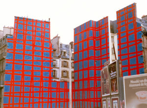 Trames 3°, 87°, 93°, 183°, 1971, Murs du Plateau La Reynie, Paris © François Morellet / ADAGP, Paris